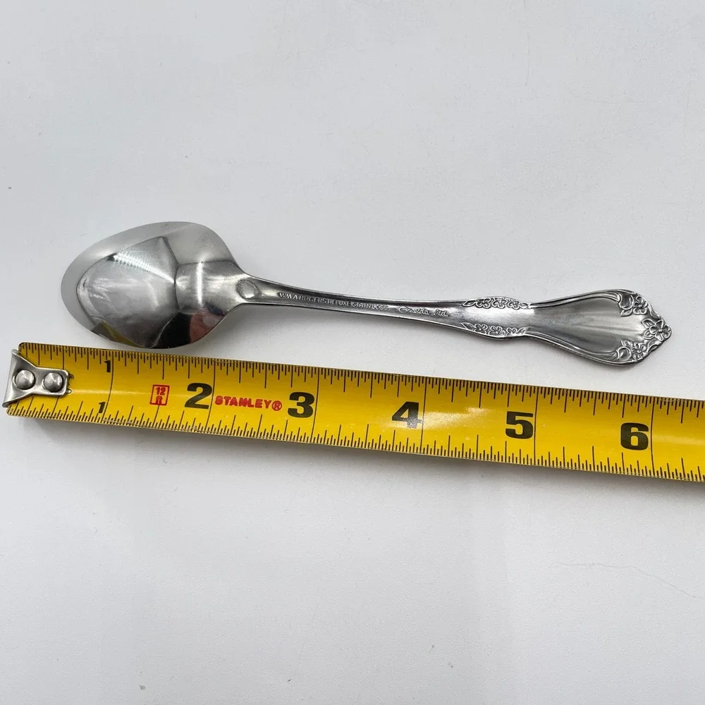Wm A Rogers Oneida Mansfield Teaspoons Vintage Stainless Set of 4 Glossy (A)